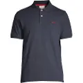 Gant Ganttil mænd. 2062026 Navy poloshirt i kontrastfarvet piqué (M), Casual, Bomuld, Klassisk, Korte ærmer, Blå