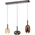 Paul Neuhaus Pendellampe sort med flerfarvet glas inkl. LED 3-lys Easylift - Irides
