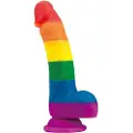 Lovetoy Prider - realistisk silikon dildo - 19cm (regnbue)