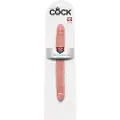 King Cock 12 Slim - naturtro dobbelt dildo (31cm) - naturlig
