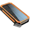 Lippa 20000mAh Solcelle Powerbank - PD 18W - Sort