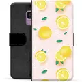 Mtp Products Samsung Galaxy S9 Premium Flip Cover med Pung - Citron Mønster