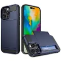 Mtp Products iPhone 16 Pro Hybrid Cover med Glidekortholder - Mørkeblå