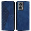 Mtp Products Motorola Edge 50 Fusion/G96 Rombe Mønster Pung Cover med magnetisk lukning - Blå