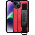 Mtp Products Dobbeltfarvet iPhone 14 Belagt Cover med Håndrem og Kortholder - Rød