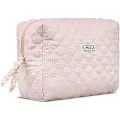 Karen Stor toilettaske i rosa-ternet småblomstret quilt