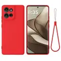 Mtp Products Motorola Moto G75 Flydende silikone cover med håndrem - rød
