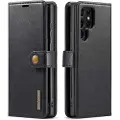 DG Ming Samsung Galaxy S23 Ultra 5G Læderpung med Aftageligt Cover - Sort