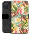 Mtp Products Samsung Galaxy A51 Premium Flip Cover med Pung - Lyserøde Blomster