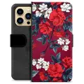 Mtp Products iPhone 13 Pro Max Premium Flip Cover med Pung - Vintage Blomster
