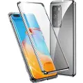 Mtp Products Huawei P40 Magnetisk Cover med Skærmbeskyttelse Hærdet Glas - Sølv