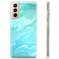 Mtp Products Samsung Galaxy S21+ 5G TPU Cover - Blå Marmor
