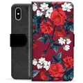 Mtp Products iPhone X / iPhone XS Premium Flip Cover med Pung - Vintage Blomster