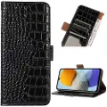 Mtp Products Crocodile Series Samsung Galaxy M33 Læderpung med RFID - Sort