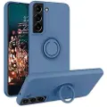 Mtp Products Samsung Galaxy S22 5G Liquid Silikone Cover med Ring Holder - Blå