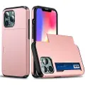 Mtp Products iPhone 13 Hybrid Cover med Glidende Kortslot - Rødguld