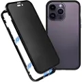 Mtp Products iPhone 16 Pro Max Magnetisk Cover med Hærdet Glas - Privatliv - Sort
