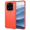 Mtp Products Xiaomi Redmi Note 14 Pro+ 5G Børstet TPU Cover - Karbonfiber - Rød