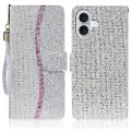 Mtp Products iPhone 16 Stilfuldt glitterpungetui - sølv