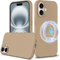 Mtp Products iPhone 16 Plus Liquid Silikone Cover - MagSafe Kompatibel - Ørken guld