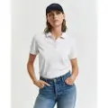 Gant Ganttil kvinder. 4200828 Pique-poloshirt med kontrastkrave, hvid (3XL), Casual, Bomuld, Korte ærmer
