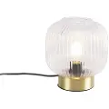 QAZQA Art Deco Bordlampe Messing - Karel