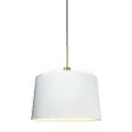 QAZQA Moderne pendellampe bronze med skærm 45 cm hvid - Combi 1