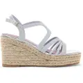 MARIAMARE Mariamaretil kvinder. 68559 Asti-sandaler i sølv (38), Sølvfarvet, Stof, 3-5 cm, Spænder, Casual