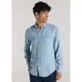 Bendorff Bendorfftil mænd. 840835543 Langærmet skjorte i denim-tencelstof med blå brystlommer (M), Casual, Lange ærmer, Lyocell