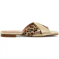 Mtng MTNGtil kvinder. 54382 Gyldne Necane-sandaler i læder (37), Guldfarvet, Fast, 1-3 cm, Ingen, Casual