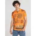 LOIS Jeans Lois Jeanstil mænd. 132903042 Polo med tryk Scenic orange (XL), Casual, Bomuld, Korte ærmer