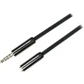Deltaco Audio 3.5mm Female - 3.5mm Male 4-pin 1m. 3.5mm 3.5mm