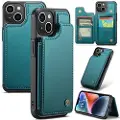 CASEME iPhone 14 Plus Caseme C22-etui RFID-kortpung - Grøn