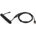Dutzo Coiled Aviator USB-C cable - Black - Upgrade Accessories - Sort
