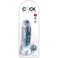 King Cock Clear 7 - sugekop dildo med testikler (18cm)