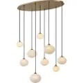 QAZQA Art Deco Pendellampe Guld med Opalglas 9-Lys - Yani