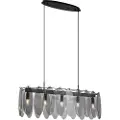QAZQA Design Pendellampe Sort med Røgglas Oval 5-Lys - Mochan