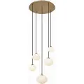 QAZQA Art Deco Pendant Lamp Gold with Opal Glass 5-Lights - Yani