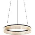 QAZQA Moderne pendellampe sort 59cm inkl. LED 3-trins dæmpbar - Anello Chandelier