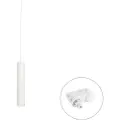 QAZQA Design Pendellampe Hvid Inkl. Skinneadapter 3-Faset - 3-Faset Tuba Small