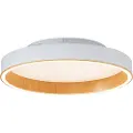 QAZQA Design loftslampe hvid med træ 40 cm inkl. LED 3-trins kontakt - Ingo