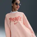 Nike Oversized France Phoenix Fleece Nike Football-sweatshirt med rund hals til kvinder - Pink