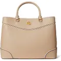 Ralph Lauren Lauren Ralph Laurentil kvinder. 431959595002 Marcy stor skuldertaske i beige læder (OSFA), Casual