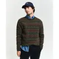 Gant Ganttil mænd. 8040211 Fair Isle grøn trøje (XXL), Casual, Bomuld
