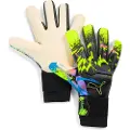 Puma ULTRA Ultimate TEASER Hybrid Goalkeeper Gloves, Accessories, Black/Luminous Purple/Lime Squeeze, 8
