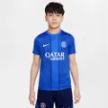 Nike Kortærmet Paris Saint-Germain Academy Pro Home Nike Dri-FIT-opvarmningstrøje til fodbold til større børn - blå