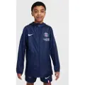 Nike Paris Saint-Germain Academy Pro Nike Football-regnjakke med hætte til større børn - blå