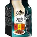 Sheba Multipack Sheba Fresh & Fine Portionsposer 6 x 50 g - Oksekød, kylling og lam i sauce