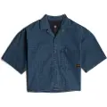 G-Star G-Startil kvinder. D26298-D941-H165 Blå pyjamasskjorte (XL), Casual, Denim, Korte ærmer, Økologisk bomuld, Bæredygtig