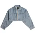 G-Star G-Startil kvinder. D26289-D943-H156 Hyper Cropped Jacket blå (L), Casual, Denim, Økologisk bomuld, Bæredygtig